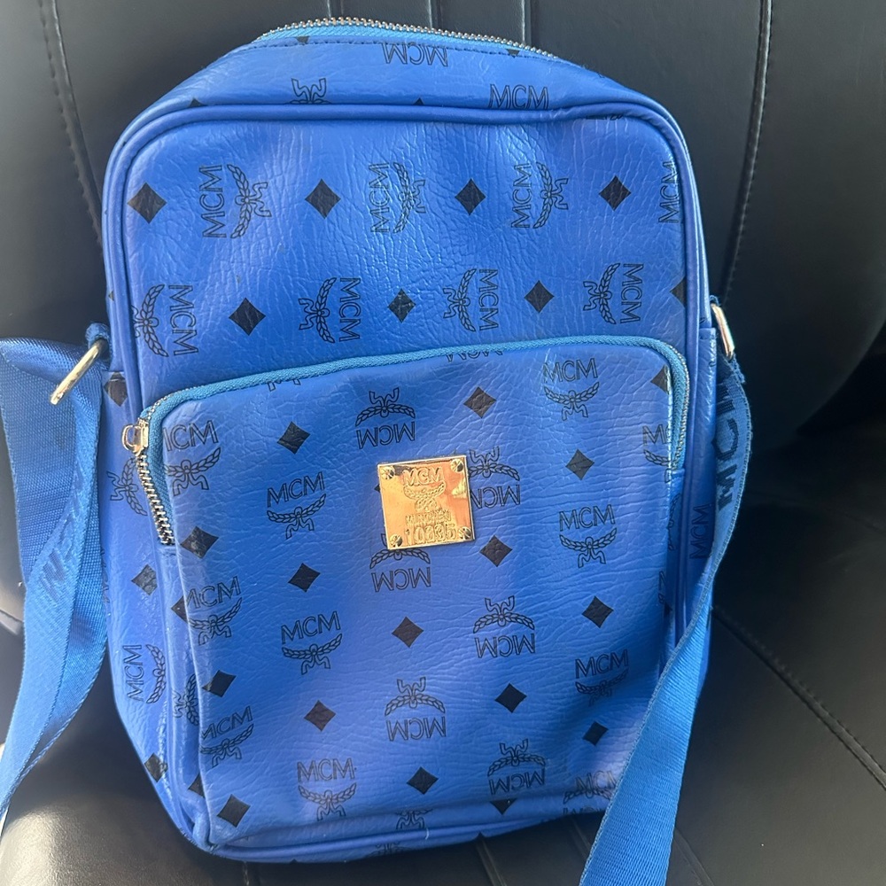 MCM Blue  Messenger Bag with Gold Hardware- REHAB BAG Make me an offer!!